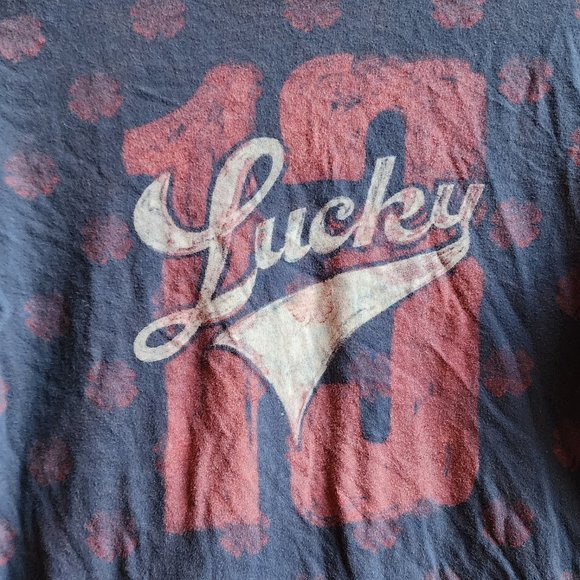 Lucky Brand Scoop Neck "Lucky 13" Long Sleeve Graphic T-Shirt Size Medium - Picture 8 of 16